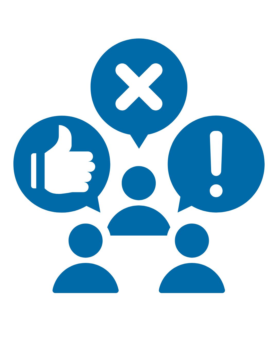 Blue people icon response