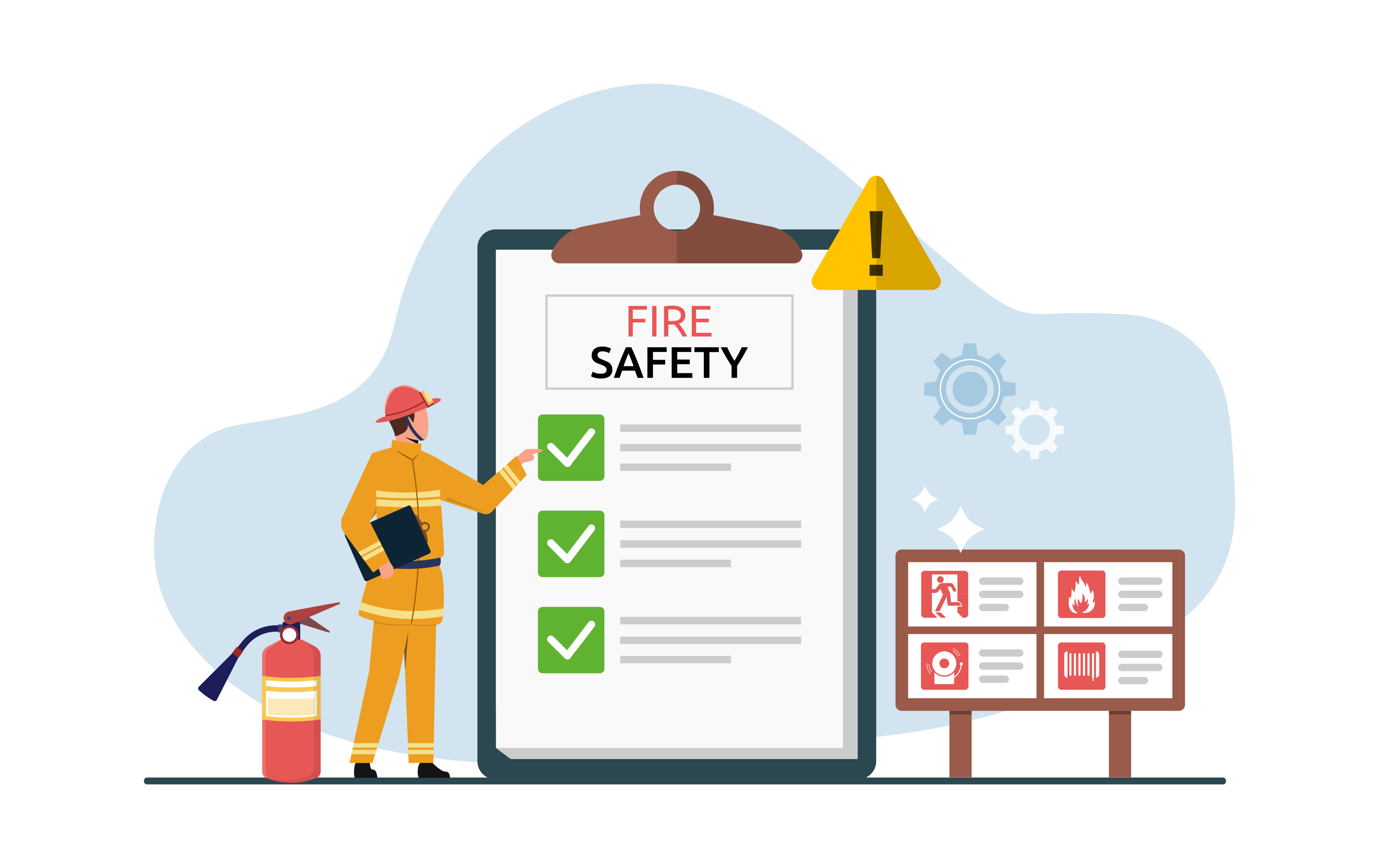 Fire safety illustration